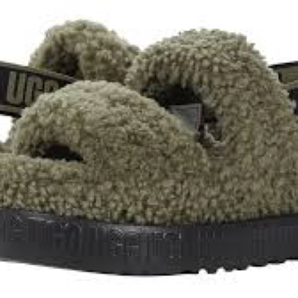 UGG Olive Fuzzy Sandals